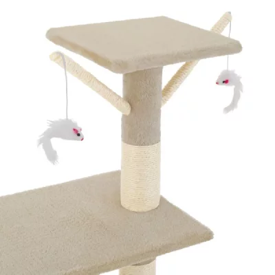 HELLOSHOP26 Arbre &Agrave; Chat 142 Cm Beige  3708072