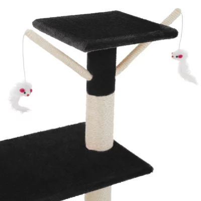 HELLOSHOP26 Arbre &Agrave; Chat 142 Cm Noir  3708075
