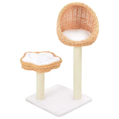 Arbre &agrave; chat avec griffoir en sisal Naturel Bois de saule Vidaxl Brun