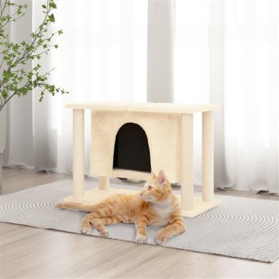 VIDAXL Arbre &agrave; chat avec griffoirs en sisal Cr&egrave;me 50 cm 