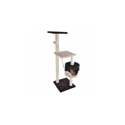 LOVE STORY Arbre &agrave; chat avec niche et 2 plates-formes h 106 x L 40 x l 40 cm