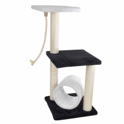 LOVE STORY Arbre &Agrave; Chat Avec Tunnel Et 2 Plates-Formes H 85 X L 35 X L 35 Cm