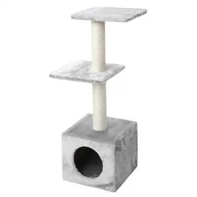 EBI Arbre &agrave; chat classique Palazzo 30x30x90 cm Gris  Grey