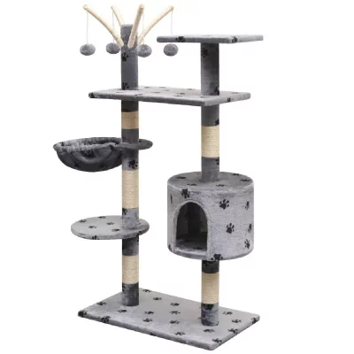 HELLOSHOP26 Arbre &agrave; chat  - 125 cm - Gris