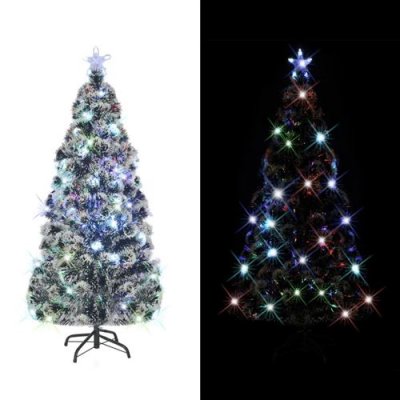 Arbre de No&euml;l artificiel et support/LED 210 cm Fibre optique