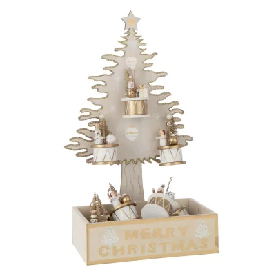 GENERIQUE Arbre de No&euml;l D&eacute;co ""Merry Christmas"" 44cm Dor&eacute;