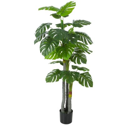 HOMCOM Arbre Monstera Artificiel 150 cm en Pot D&eacute;coration de Bureau ou Maison