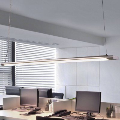 ARCCHIO  Suspension LED Vinca, longueur 120 cm, blanc/argent&eacute;