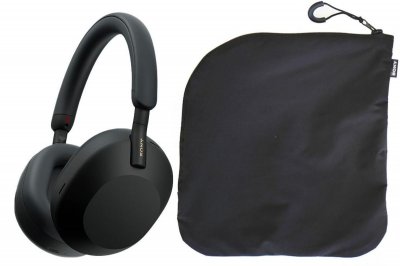 SONY Arceau &agrave; r&eacute;duction de bruit WH1000XM5SA Noir - avec un &eacute;tui souple
