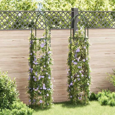 Arche de jardin en forme de tour 2 pcs vidaXL - Vert