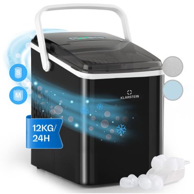 KLARSTEIN Arctic Porter - Machine &agrave; gla&ccedil;ons sph&eacute;riques 12kg/24h - Sans BPA - Acier inoxydable - Noir 