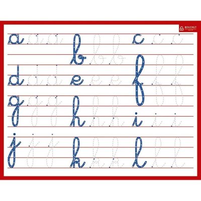 BOUCHUT Ardoise blanche  effa&ccedil;able alphabet en minuscule
