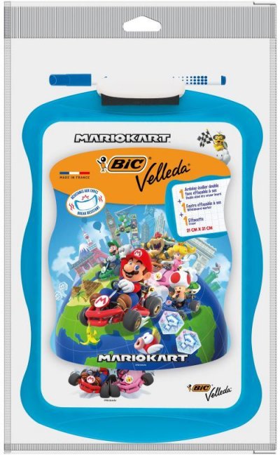 BIC Ardoise Mario Kart Velleda Effa&ccedil;able avec Feutre Effa&ccedil;able et Effacette