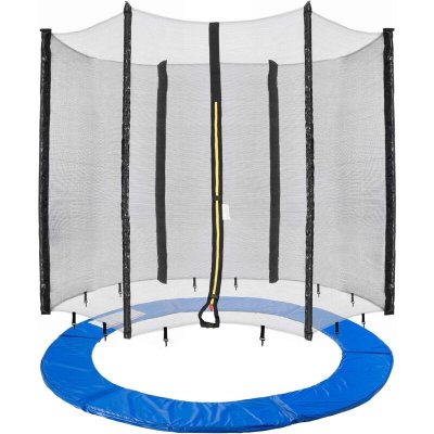 AREBOS  244 cm Coussin de protection pour trampoline + filet pour 6 tiges