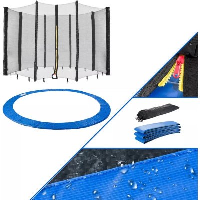 AREBOS  Coussin de Protection pour Trampoline 430 cm + Filet pour 8 tiges