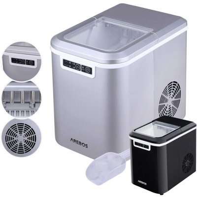 AREBOS  Machine &agrave; Gla&ccedil;ons 2,2L Icemaker Machine &agrave; Glace 12KG en 24h Argent&eacute;