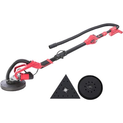 AREBOS  Ponceuse Girafe &Oslash; 225 mm Barre t&eacute;lescopique T&ecirc;te Pivotante (Double Pad)