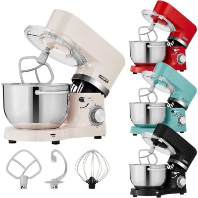 AREBOS  Robot de Cuisine 1500 W avec 2 x Acier inoxydable-Bol m&eacute;langeur 6 &eacute;tapes