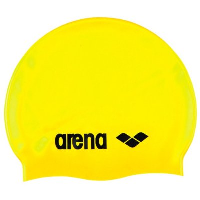 ARENA  Classic Silicone Bonnet de Piscine Mixte Adulte, Jaune Noir, TU