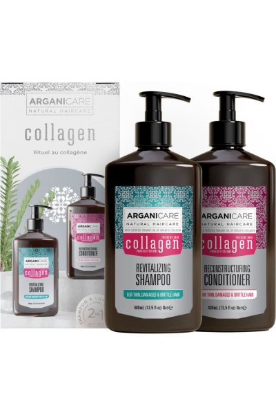 ARGANICARE  - Coffret Duo Shampooing + Apr&egrave;s-shampooing Collag&egrave;ne