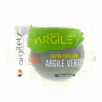 ARGILETZ  Savon Argile Verte Parfum Cologne Bio 100 g - Sachet 1 pain