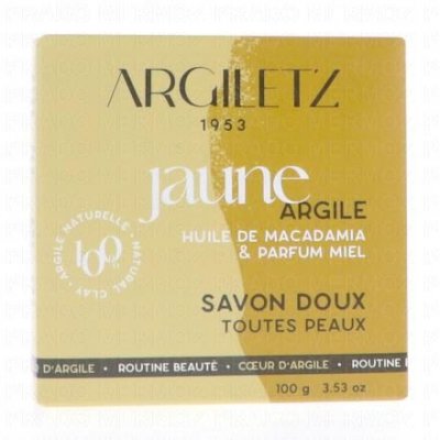ARGILETZ  Savon Doux et Apaisant au Miel et &agrave; l'Argile Jaune 100g