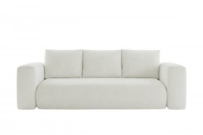 CASANOVA Ariel - Canap&eacute; Droit Convertible Tissu Bouclette 3 Places Beige