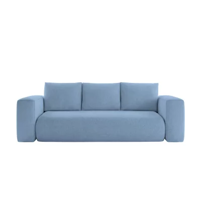 CASANOVA Ariel - Canap&eacute; Droit Convertible Tissu Bouclette 3 Places Bleu