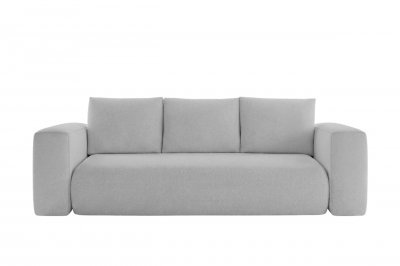 CASANOVA Ariel - Canap&eacute; Droit Convertible Tissu Bouclette 3 Places Gris Clair
