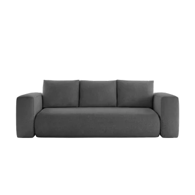 CASANOVA Ariel - Canap&eacute; Droit Convertible Tissu Bouclette 3 Places Gris Fonc&eacute;
