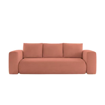 CASANOVA Ariel - Canap&eacute; Droit Convertible Tissu Bouclette 3 Places Terracotta