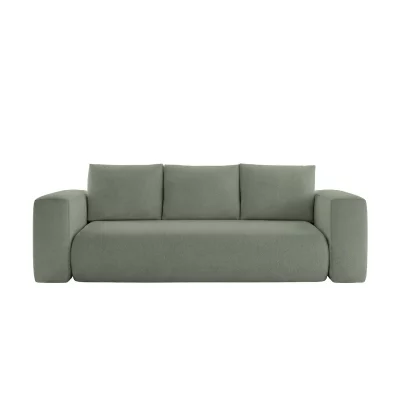 CASANOVA Ariel - Canap&eacute; Droit Convertible Tissu Bouclette 3 Places Vert