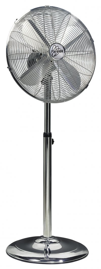 FARELEK ARIZONA - Ventilateur sur pied  &Oslash;40cm 50W chrom&eacute; oscillant