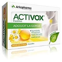 ARKOPHARMA  Activox sans sucre ar&ocirc;me miel citron etui de 24 pastilles