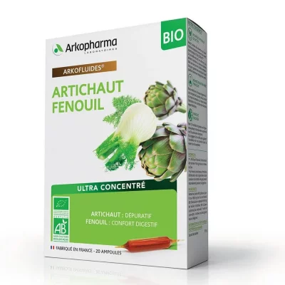 ARKOPHARMA  Arkofluides artichaut&fenouil bo&icirc;te 20 ampoules