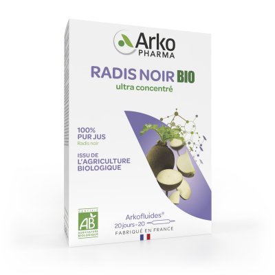 ARKOPHARMA  Arkofluides radis noir bo&icirc;te 20 ampoules