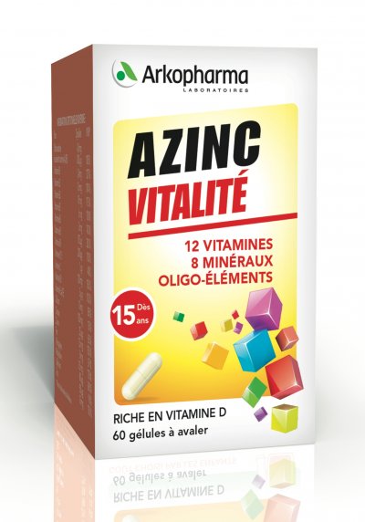 ARKOPHARMA  Azinc Adulte Vitalit&eacute; Vitamines C & E Zinc 60 g&eacute;lules