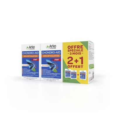 ARKOPHARMA  Chondro-Aid 100% Articulation 2+1 mois offert 3 x 60 g&eacute;lules - 180 g&eacute;lules 