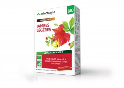ARKOPHARMA  Jambes L&eacute;g&egrave;res Bio Marronnier d'Inde Hamam&eacute;lis 20 x 10 ml