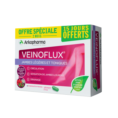 ARKOPHARMA  Veinoflux jambes l&eacute;g&egrave;res et toniques boite de 60 g&eacute;lules