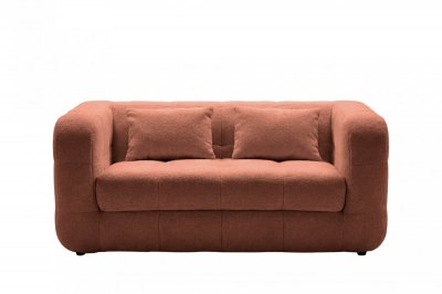 CASANOVA PARIS Arlette - Canap&eacute; Droit Tissu Chenille 2 Places Terracotta
