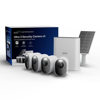 ARLO  Ultra 3 - Kit 4 cam&eacute;ras 4K WiFi - Panneau solaire - Blanc