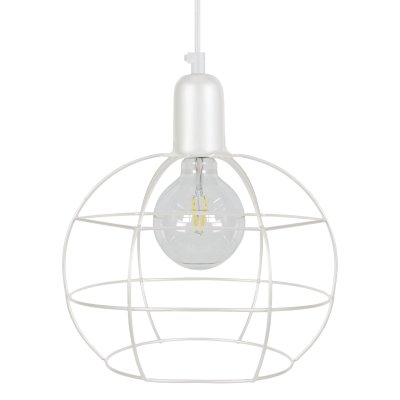TOSEL ARMILARE - Suspension globe m&eacute;tal blanc d'ivoire