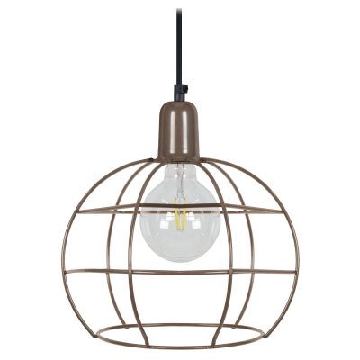 TOSEL ARMILARE - Suspension globe m&eacute;tal taupe