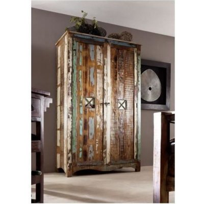 Armoire 118x60 Bois de r&eacute;cup&eacute;ration laqu&eacute; Multicolore NATURE OF SPIRIT #42