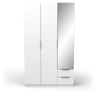 Armoire 3 portes avec miroir - GHOST - Blanc - 119,4 x 51,1 x 203cm -