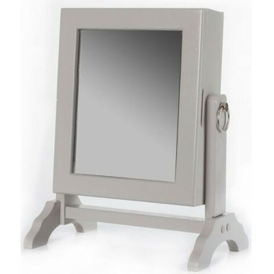 Armoire &agrave; bijoux avec miroir inclinable - Taupe - Rangement 54 bijoux