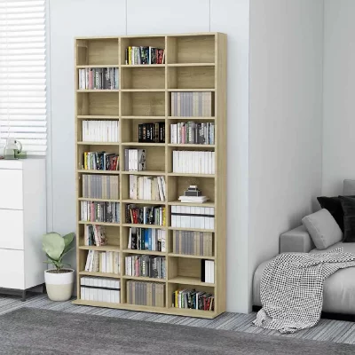 Armoire &agrave; CD Ch&ecirc;ne sonoma 102x16x177,5 cm Bois d'ing&eacute;nierie