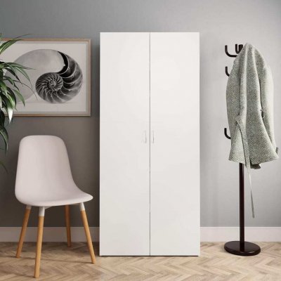 Armoire &agrave; chaussures Blanc 80 x 35,5 x 180 cm Bois d'ing&eacute;nierie
