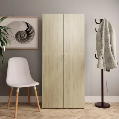 Armoire &agrave; chaussures Ch&ecirc;ne sonoma 80x35,5x180 cm Agglom&eacute;r&eacute;